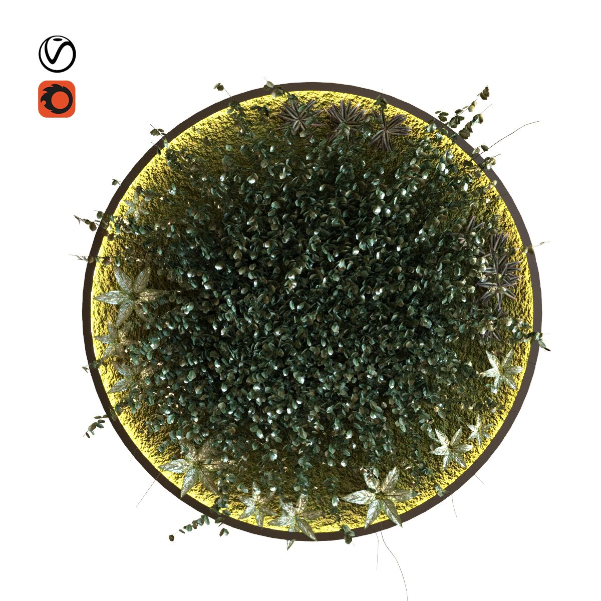 green wall set 043 3D Model .c4d .max .obj .3ds .fbx .stl .blend