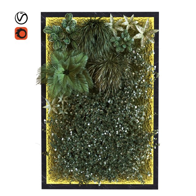 green wall set 042 3D 模型 .c4d .max .obj .3ds .fbx .stl .blend 