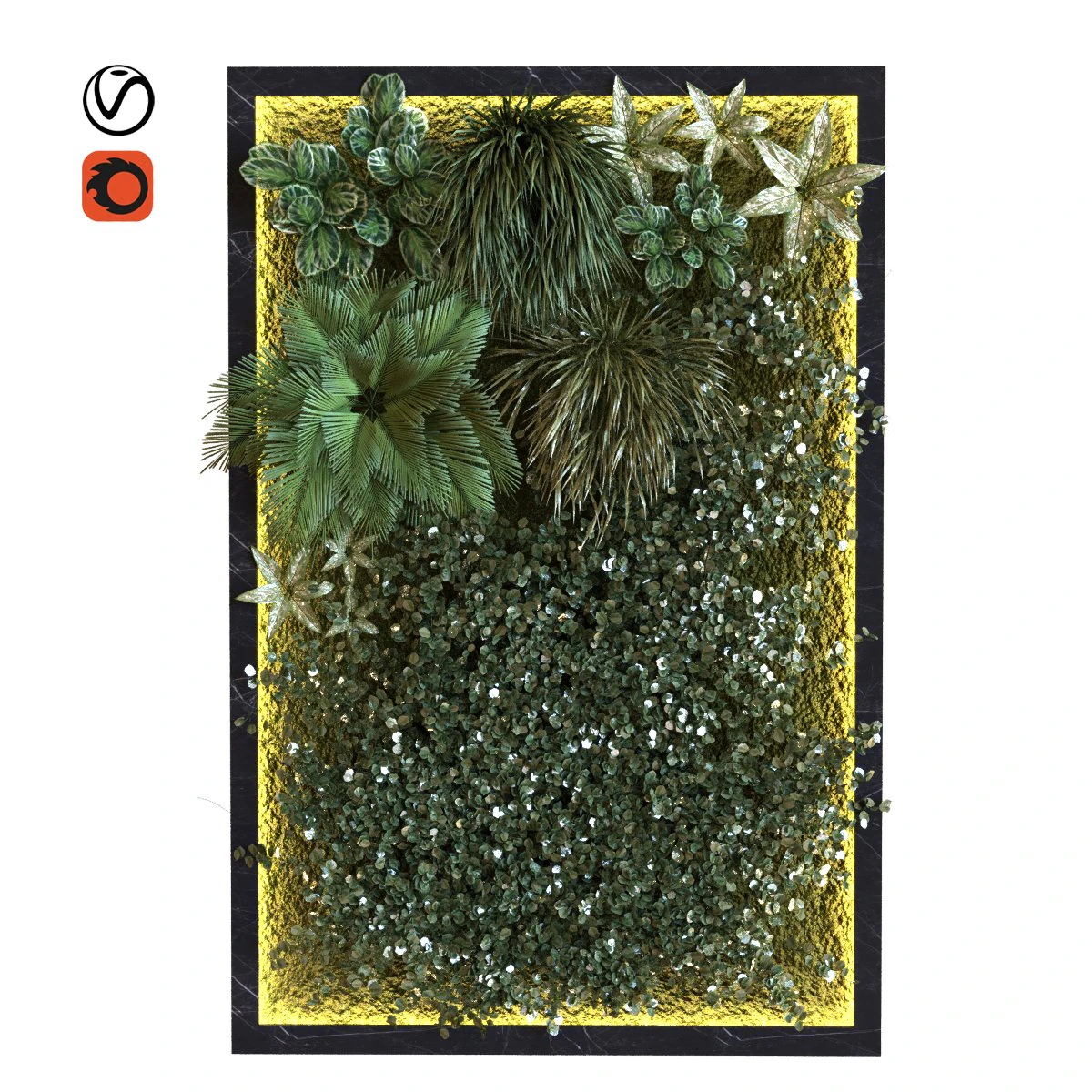 green wall set 042 3D Model .c4d .max .obj .3ds .fbx .stl .blend 