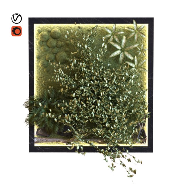 green wall set 044 3D Model .c4d .max .obj .3ds .fbx .stl .blend 