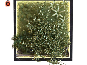 набір зелених стін 044 3D Модель