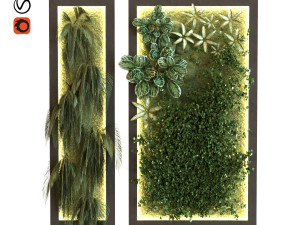 green wall set 045 3D Модель