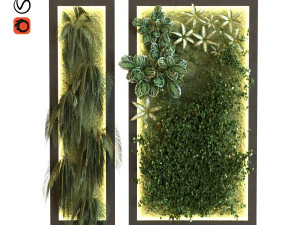 Gr&uuml;nes Wandset 045 3D Modell