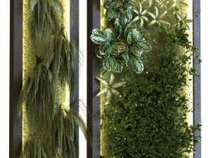 green wall set 045 3D Model