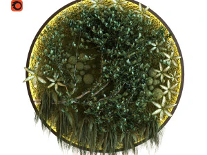 녹색 벽 세트 046 3D 모델