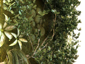 green wall set 046 3D Model