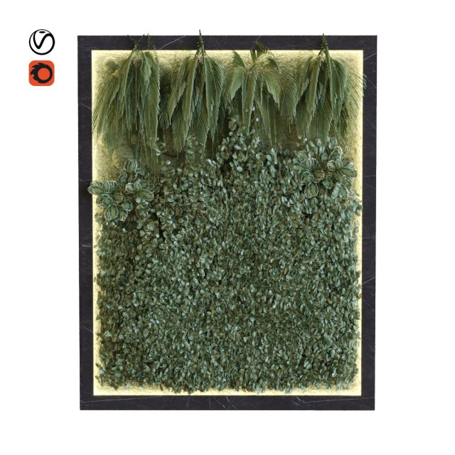 green wall set 047 3D Model .c4d .max .obj .3ds .fbx .stl .blend