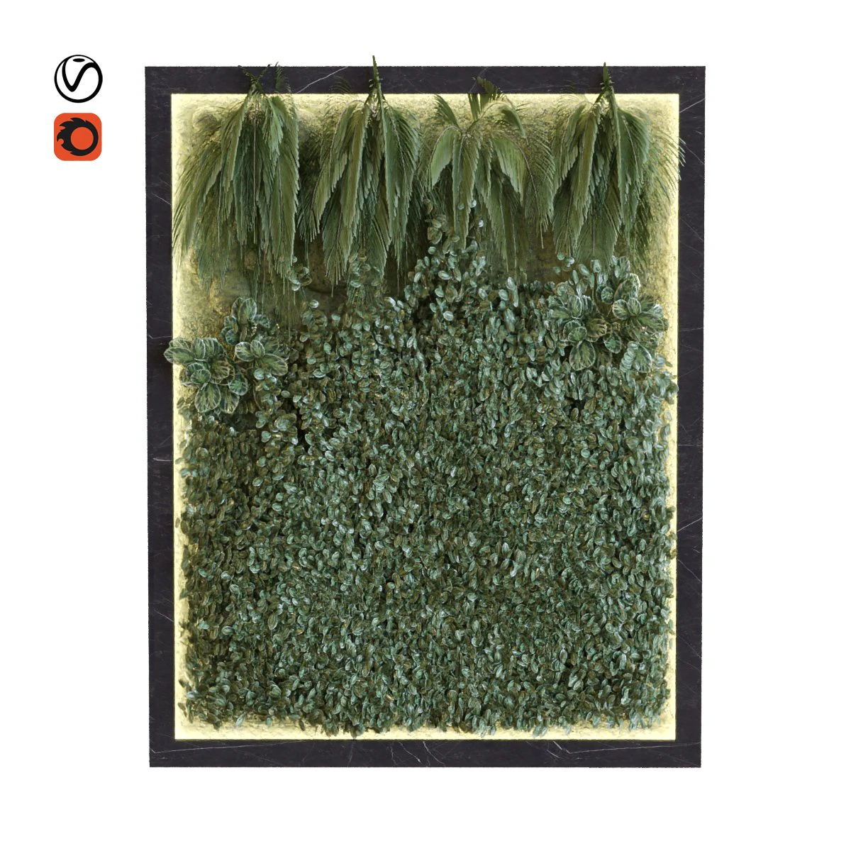 green wall set 047 3D Model .c4d .max .obj .3ds .fbx .stl .blend 