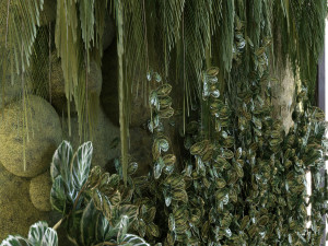 green wall set 047 Model 3D