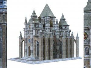 게임 num010에 대한 대성당 대표성 3D 모델