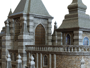 cathedral lowpoly for game num010 3D मॉडल