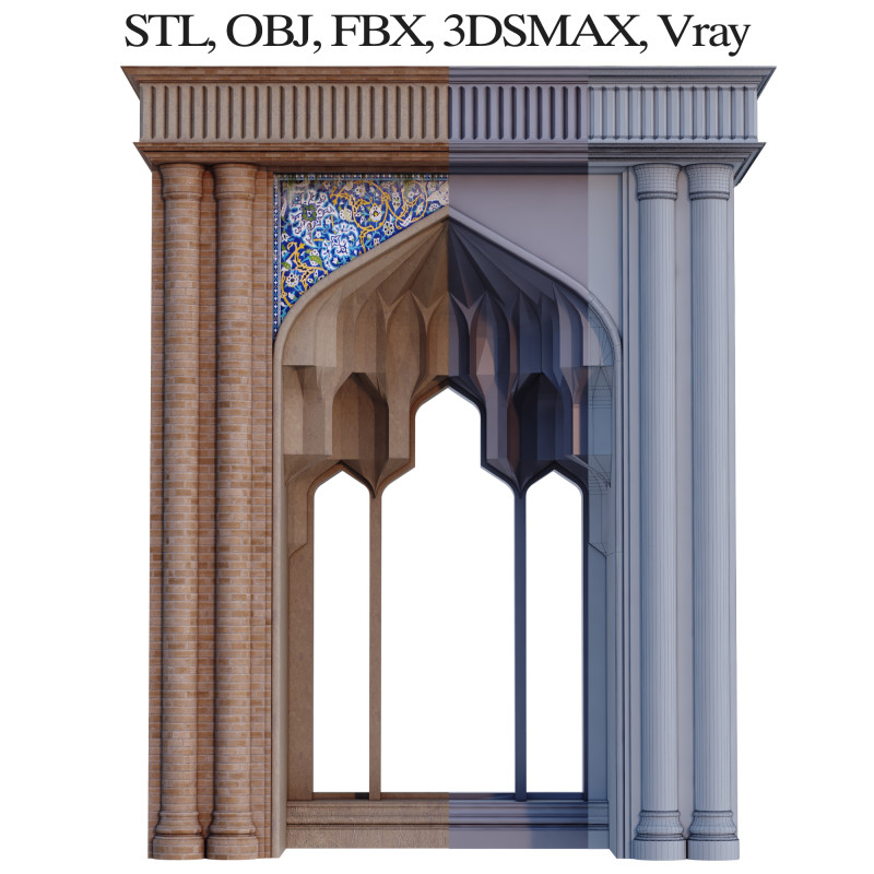 Islamic Muqarnas Arch 3D Printable Model Model do druku 3D .c4d .max .obj .3ds .fbx .stl .blend