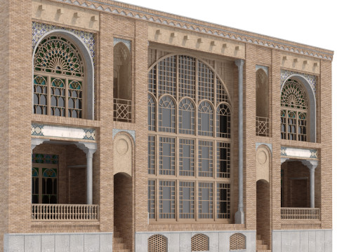 Arabic Turkish Persian Mansion of Qajar House set 509 Modello 3D