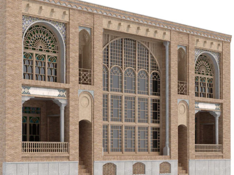 Arabic Turkish Persian Mansion of Qajar House set 509 3D Model