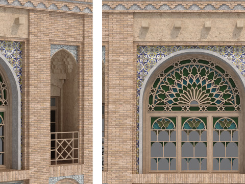 Arabic Turkish Persian Mansion of Qajar House set 509 Modello 3D