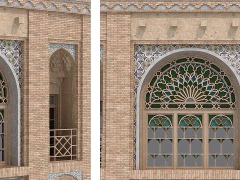 Arabic Turkish Persian Mansion of Qajar House set 509 3D Model