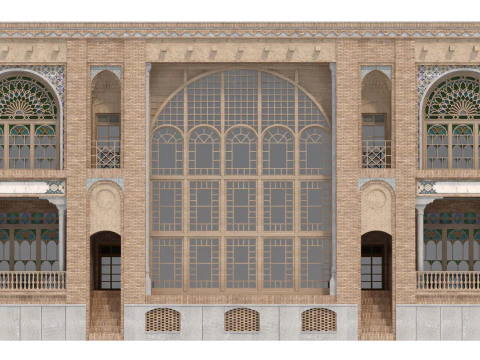 Arabic Turkish Persian Mansion of Qajar House set 509 3D Model