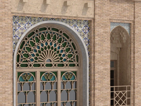 Arabic Turkish Persian Mansion of Qajar House set 509 3D Model