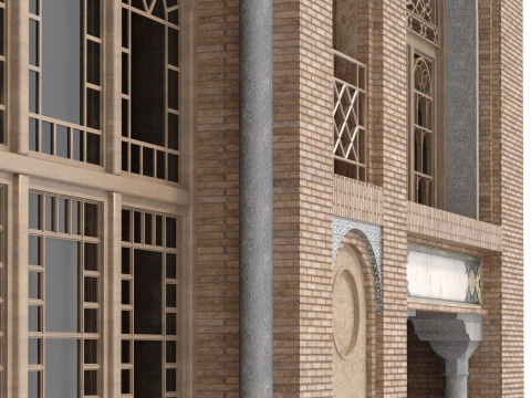 Arabic Turkish Persian Mansion of Qajar House set 509 3D Model