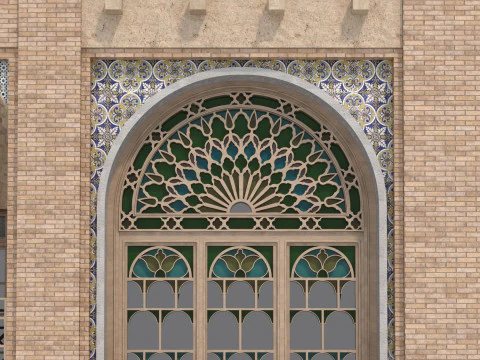 Arabic Turkish Persian Mansion of Qajar House set 509 3D Model