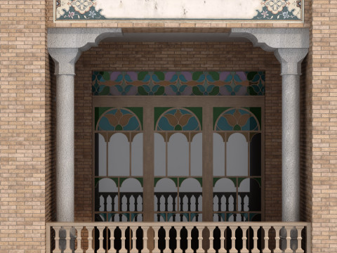 Arabic Turkish Persian Mansion of Qajar House set 509 Modello 3D
