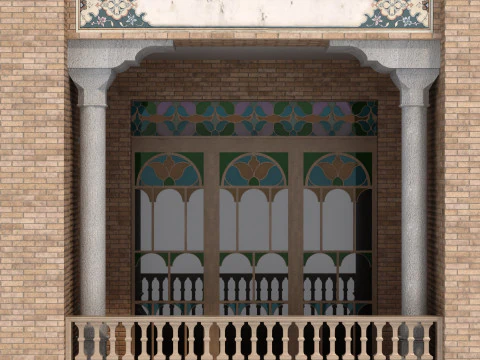 Arabic Turkish Persian Mansion of Qajar House set 509 3D Model