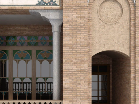 Arabic Turkish Persian Mansion of Qajar House set 509 3D Model