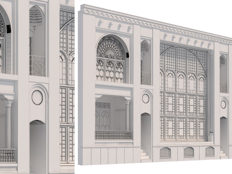 Arabic Turkish Persian Mansion of Qajar House set 509 Modello 3D