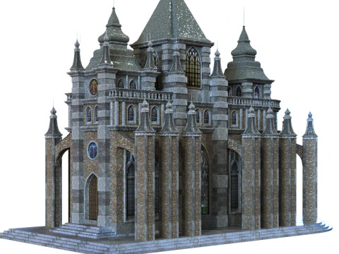 Cathedral lowpoly for game num 010 3D Model