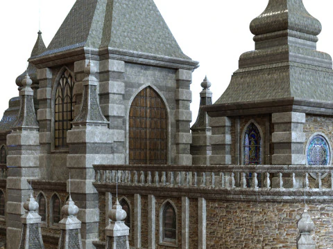 Cathedral lowpoly for game num 010 3D Model