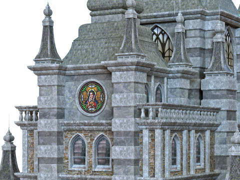 Cathedral lowpoly for game num 010 3D Model