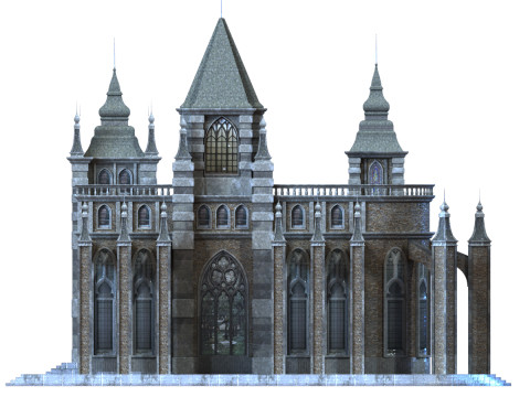 Cathedral lowpoly for game num 010 3D Model