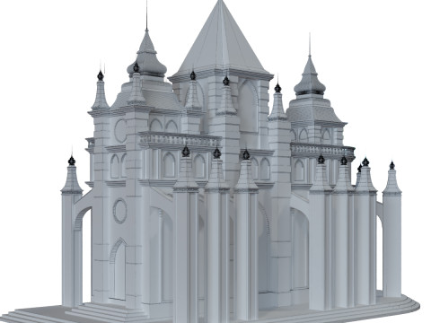 Cathedral lowpoly for game num 010 3D Model