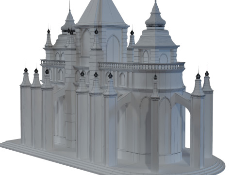 Cathedral lowpoly for game num 010 3D Model