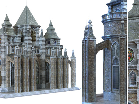 Cathedral lowpoly for game num 010 3D Model