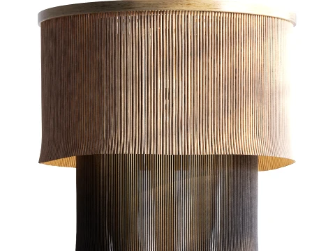 Modern Two Tier Ribbed Cord Drum Pendant Light 1302 3D Model