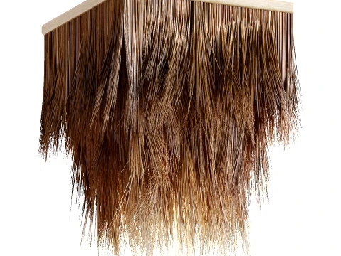 Square Boho Straw Fringe Pendant Chandelier 1303 3D Model