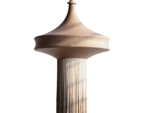 Modern Oriental Spindle Fabric Pendant Lamp Fringe 1307 3D Model