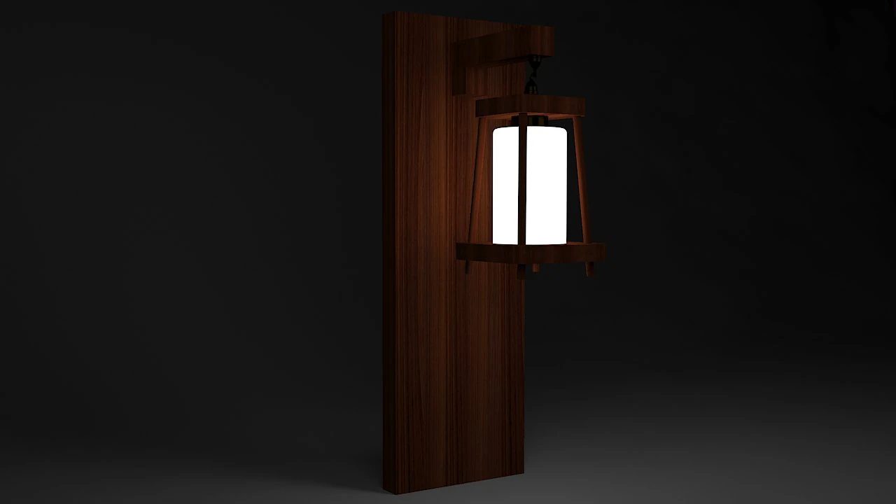 wooden wall light 3D Model .c4d .max .obj .3ds .fbx .stl .blend