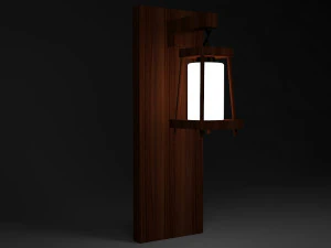 деревянный настенный светильник 3D Модель