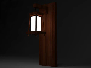 wooden wall light 3D Model