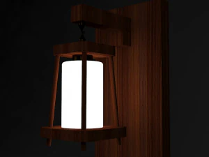 wooden wall light 3D Model