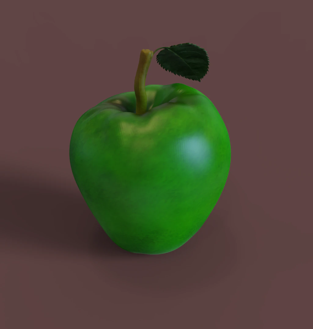 Zielone jabłko Model 3D .c4d .max .obj .3ds .fbx .stl .blend 