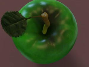 Zielone jabłko Model 3D