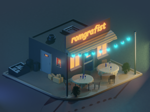 Scene cafe 3D-Modell