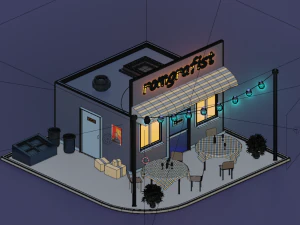Scene cafe 3D Model