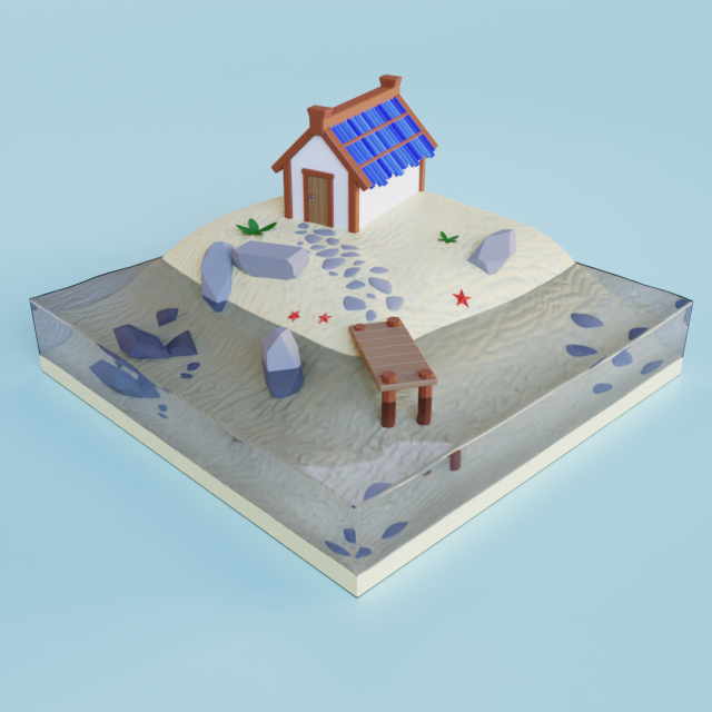 Scene home on the beach 3D-Modell .c4d .max .obj .3ds .fbx .stl .blend 