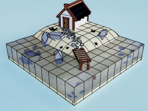 Scene home on the beach 3D Model