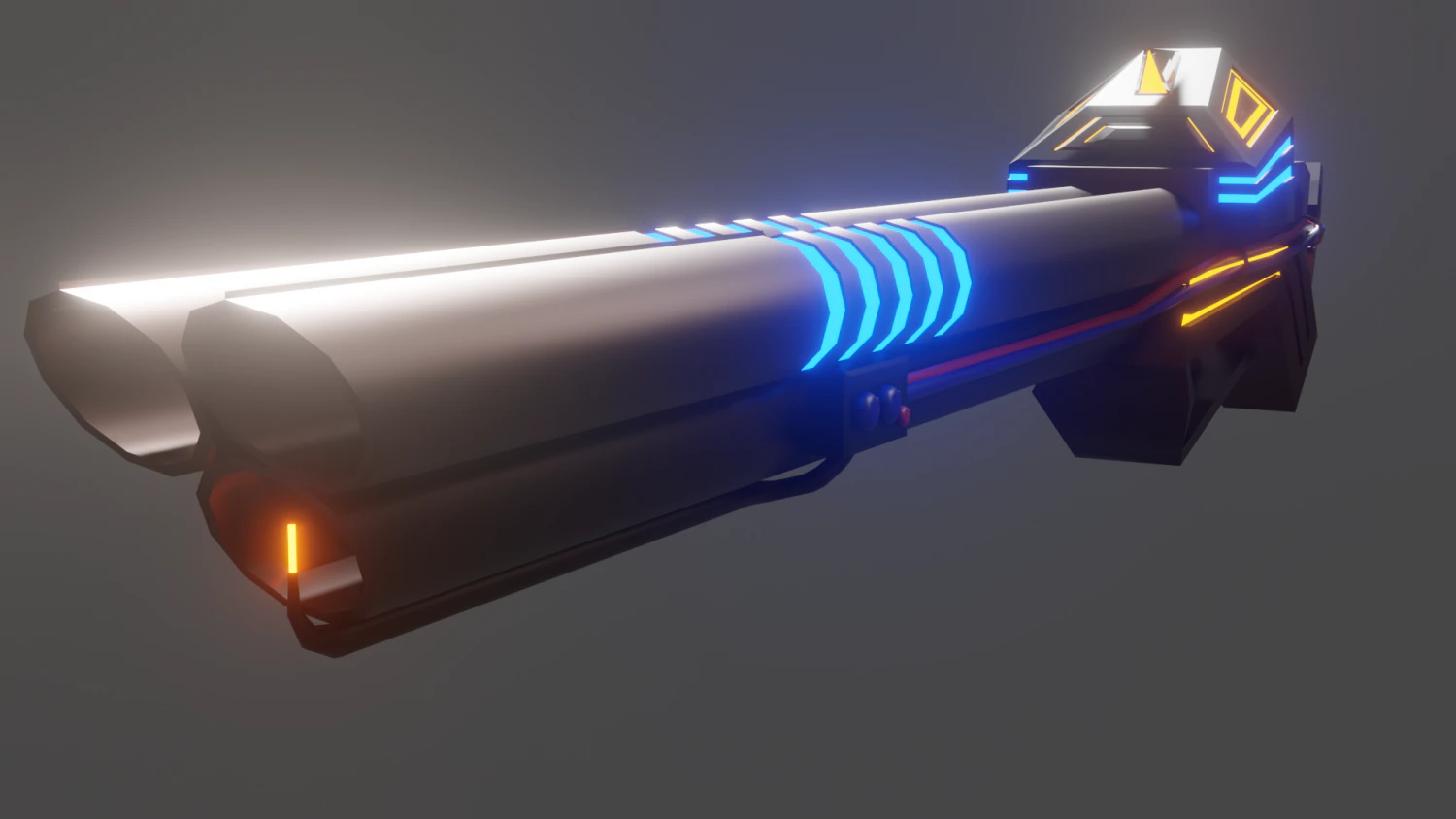 Sci-fi shotgun-flamethrower 3D Model .c4d .max .obj .3ds .fbx .stl .blend