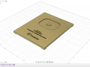 bot&atilde;o dourado do youtube Modelo de Impressão 3D